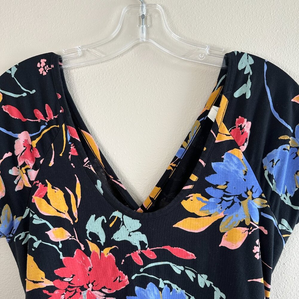 Pact Fit & Flare Crossback Maxi Dress in Black Floral, L - Picture 3 of 9